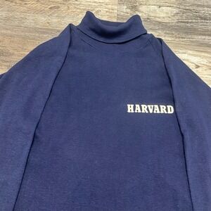 Vintage 70s Champion Harvard University Blue Bar Mens M‎ Turtleneck Shirt USA